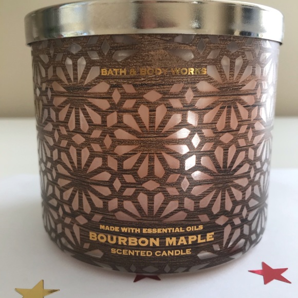 Bath & Body Works Other - BOURBON MAPLE 3 - WiCK SCENTED CANDLE NWT